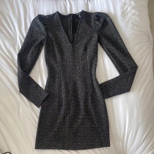 Puffed Long Sleeve Mini Dress